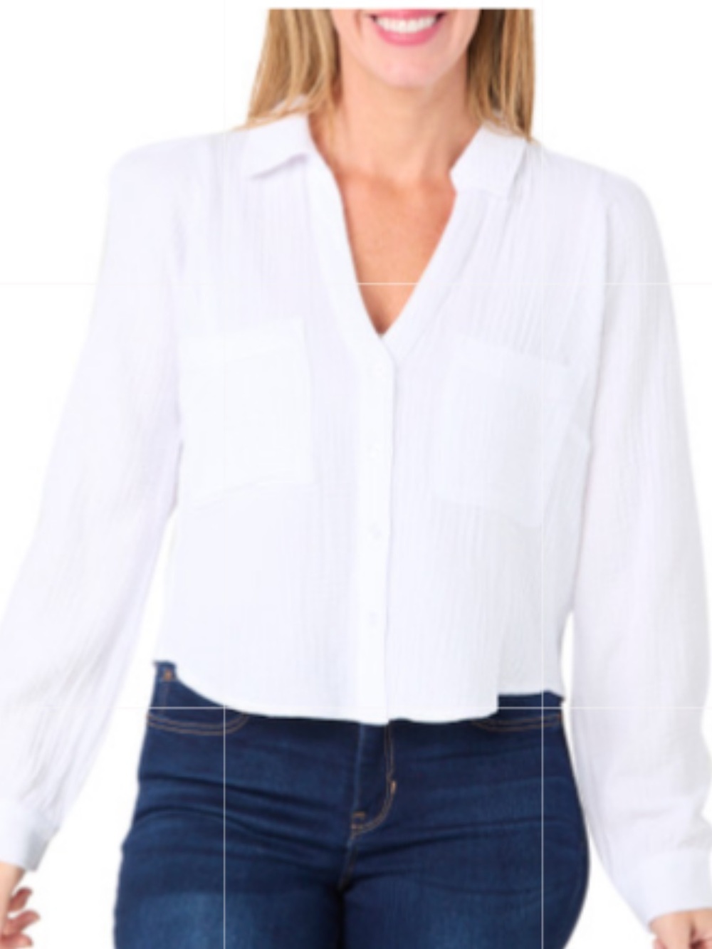 NWT Z Supply White Button-Down Gauze Shirt Size M